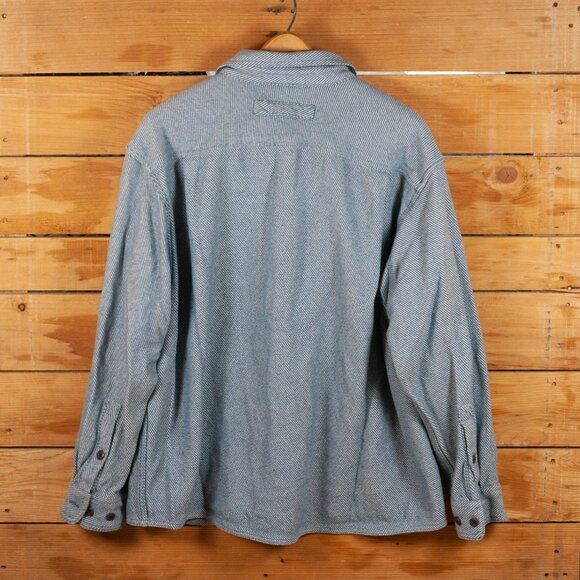 Vintage Railroad Stripe Style Button-up Denim Work Shirt - Men's XL / 2XL - Picture 2 of 9